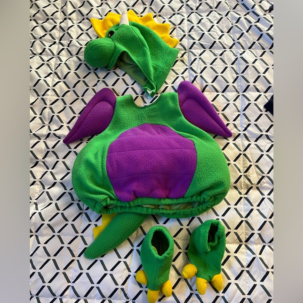 Green and Purple Dragon Kids Costume